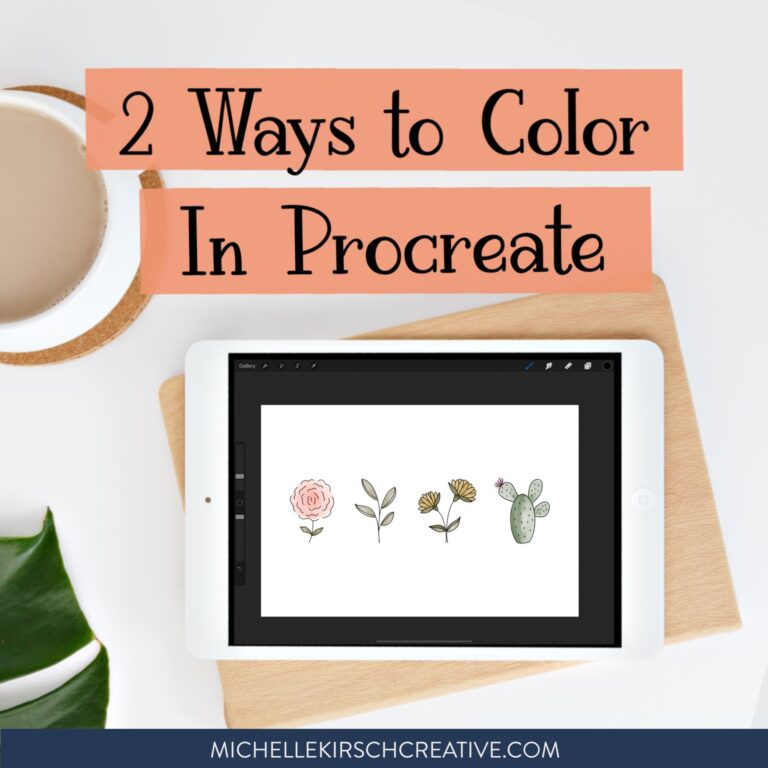 Coloring in Procreate: 2 ways to color your drawings or stamps (plus a demo of my Botanical Doodle Stamp Set)